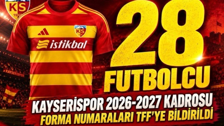 Kayserispor’un 2026-2027 Kadrosu ve Forma Numaraları TFF’ye Bildirildi